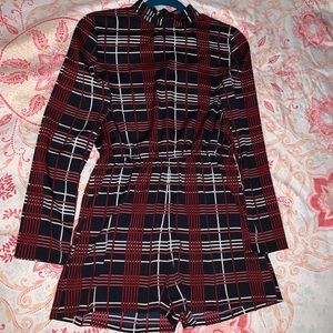 Black,white and red romper